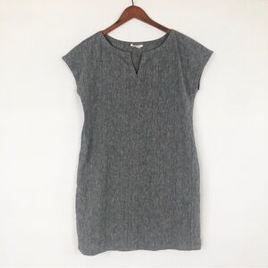 Eileen Fisher Ramie Mini Dress Short Sleeve Gray Size Small Pockets